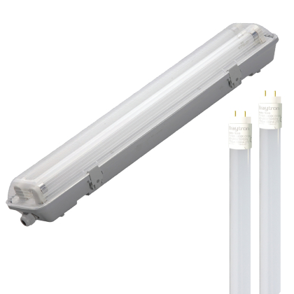 LED Wannenleuchte mit 2x Fassung 60cm + 2x LR-60-nw