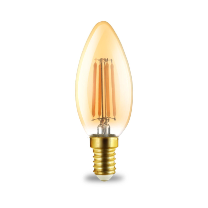 bernstein Kerze | |, C35 € | LED 4 W dimmbar Filament | E14 Leuchtmittel 3,90