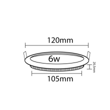 6W LED Ultra Slim LED Einbauleuchte Panel PLUS Serie Rund Ø 120mm Warmweiß