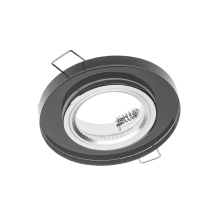 Einbaurahmen Glas Rund schwarz glänzend Ø 90mm