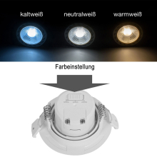 7W LED Einbauspot Einbauleuchte | 670 Lm | schwenkbar | Einstelbare Farbton | Quadrat-Weiß