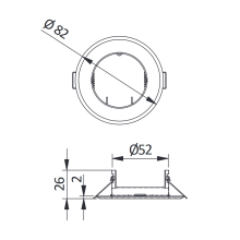 LED Einbaurahmen Einbaustrahler Einbauring Rahmen Rund Ø82mm Schwarz-chrom