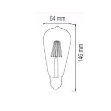 E27 LED CCT Smart Wi-Fi Filament Retro Vintage Nostalgie Leuchtmittel dimmbar Bernstein 2700-6500K ST64 6 Watt