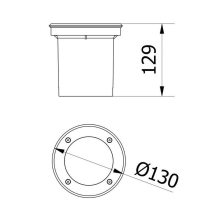 7 Watt eckige LED Einabu Boden-Spot Bodenleuchte Bodenstrahler Wegleuchte | schwenkbar aus Edelstahl | 130 x 130 x 129mm (B. x L. x H.) | 520 Lumen | Warmweiß (2700 K)