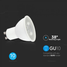 10 x LED GU10 Lampe 5 Watt | Abstrahlwinkel 38°|Ø50mm|Neutralweiß|380 Lumen