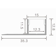 2 Meter Alu Profile Alu Schiene Rigips Trockenbau Profil Abdeckung Kanal System für LED-Streifen Profil H-13