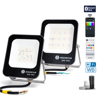 Smart LED RGB CCT Fluter Strahler Bluetooth mit APP oder Fernbedienung Steuerung Dimmbar