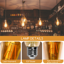 16W ST64 LED E27 Filament Leuchtmittel Retro Nostalgie Glühbirne Standard Edison Gewinde 2200K warmweiß