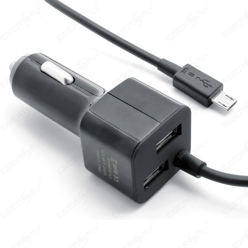 G66C Mini USB Ladegerät abgewinklet nach rechts für Auto mit 3,5m Kabel für  Navigationsgeräte KFZ Ladegerät Adapter Kabel mit USB+ Mini USB 5pin Auto